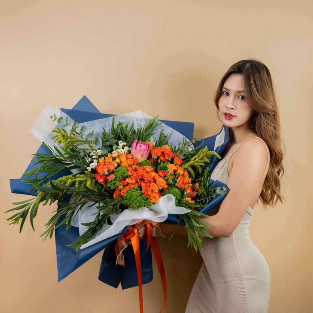 ช่อดอกไม้ Sunset Glow ร้านดอกไม้ Blooming Posies BKK