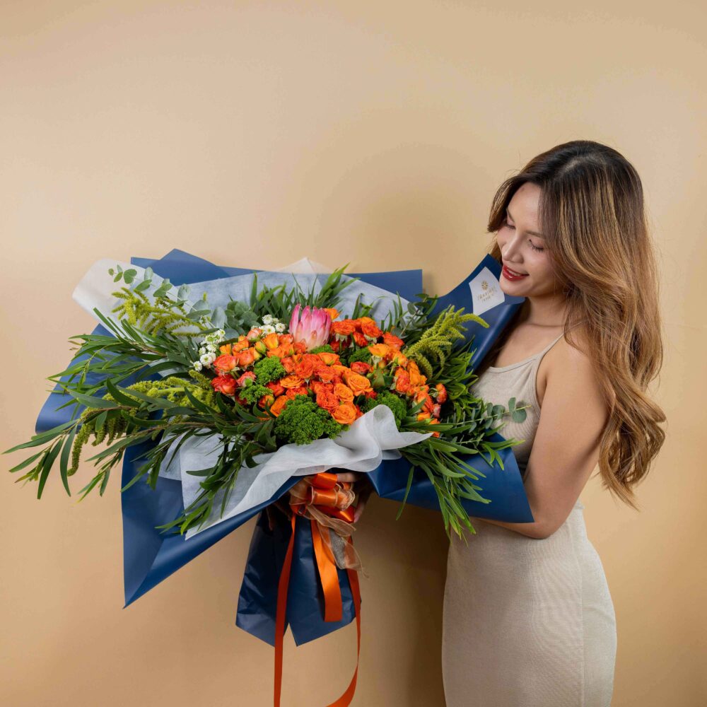 ช่อดอกไม้ Sunset Glow ร้านดอกไม้ Blooming Posies BKK