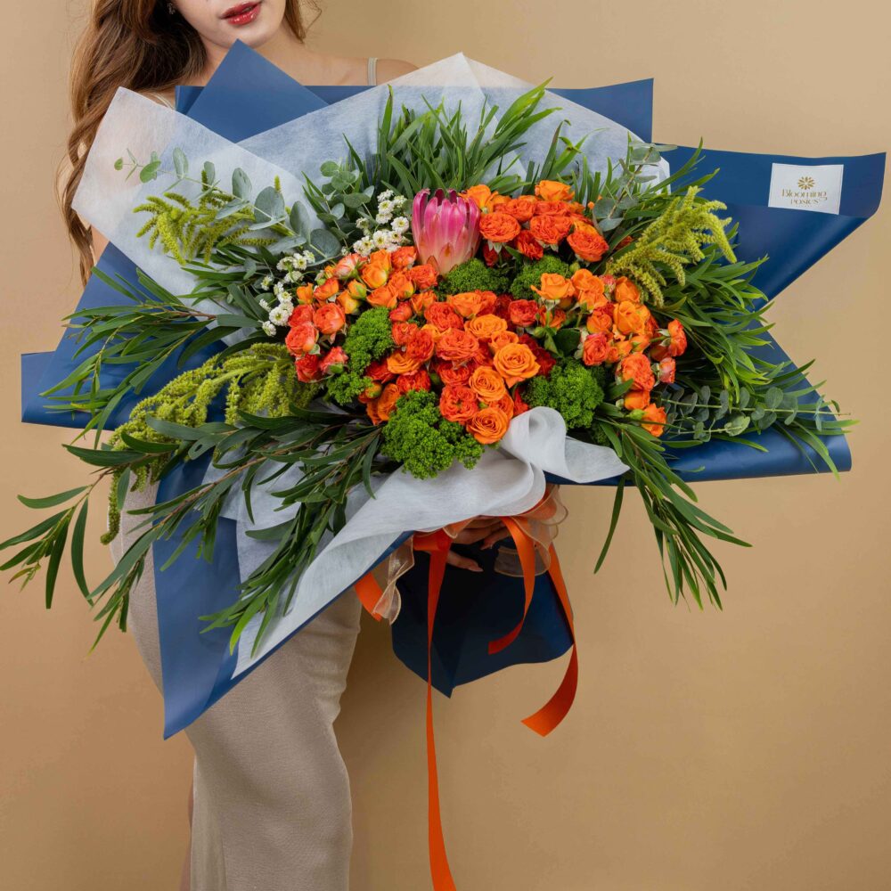 ช่อดอกไม้ Sunset Glow ร้านดอกไม้ Blooming Posies BKK