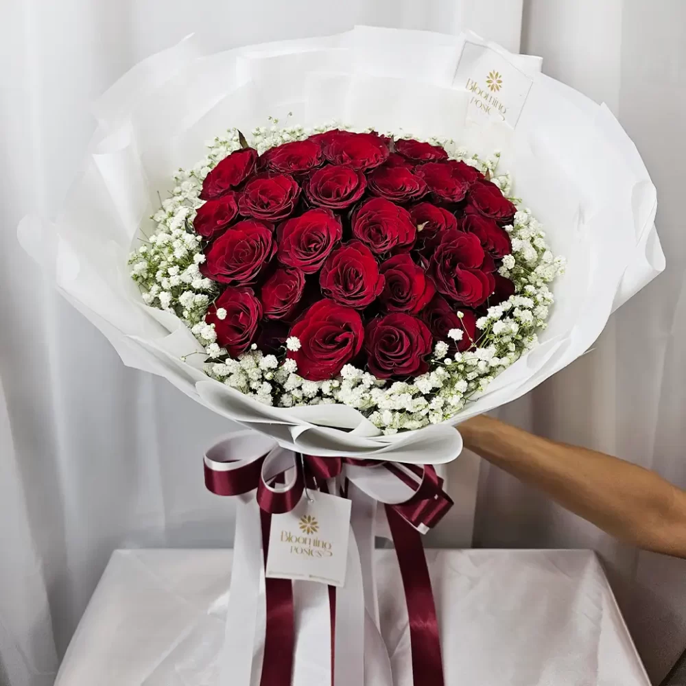 ช่อดอกไม้ Forever Yours ช่อดอกไม้วาเลนไทน์ จาก Blooming Posies BKK