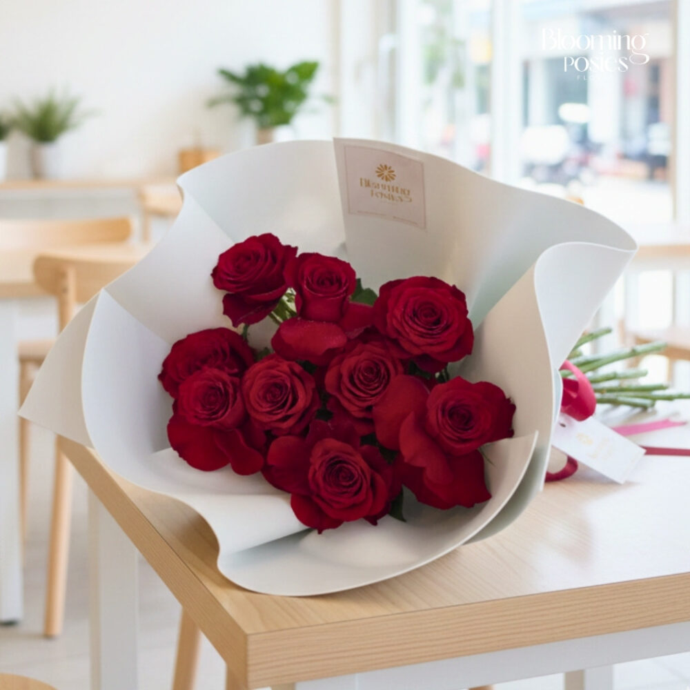 ช่อดอกไม้ True Love ช่อดอกไม้วาเลนไทน์ จาก Blooming Posies BKK