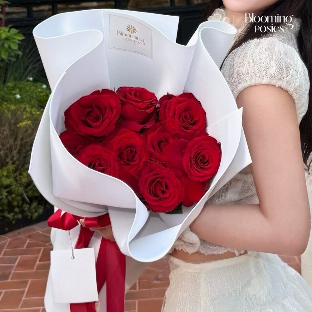 ช่อดอกไม้ True Love ช่อดอกไม้วาเลนไทน์ จาก Blooming Posies BKK