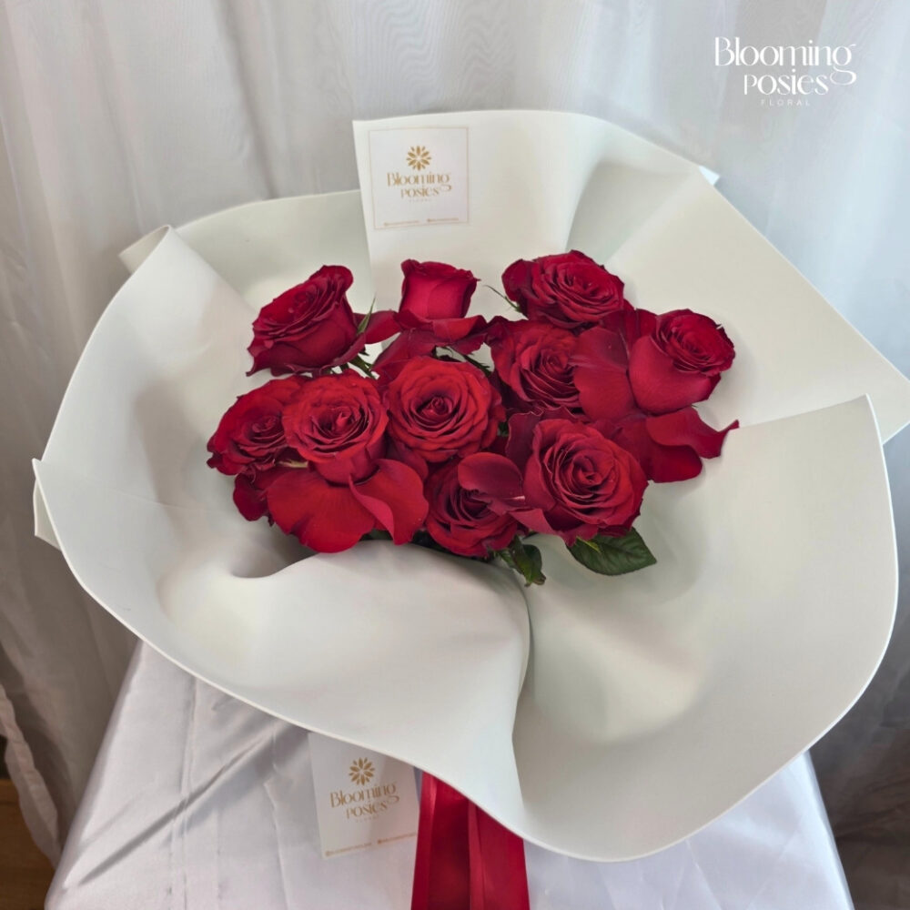ช่อดอกไม้ True Love ช่อดอกไม้วาเลนไทน์ จาก Blooming Posies BKK